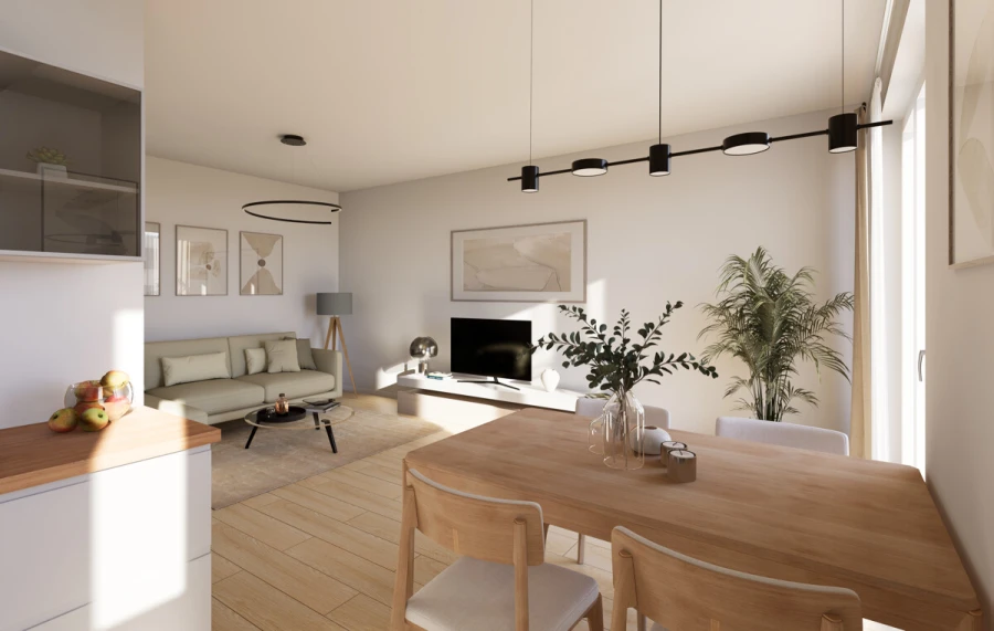 Visualisierung WW1_Bsp. 3-Zimmer Wohnung der Immobilie: ALBRECHT LIVING APARTMENTS (Foto)