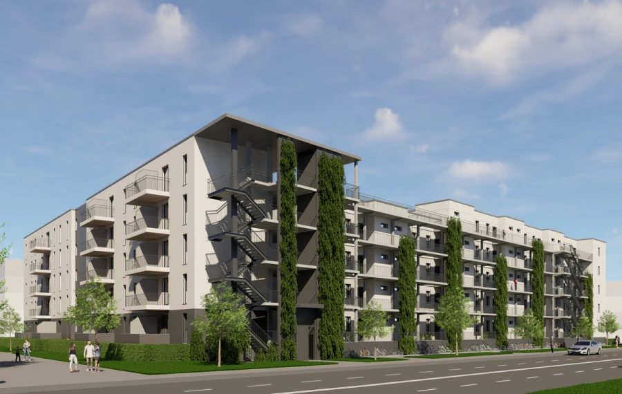 Fassade Straßen-Seite_WW1 der Immobilie: ALBRECHT LIVING APARTMENTS (Foto)